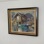 Swedish Oil on Canvas – “Lakeside Hut” by EVERT GRYNNING