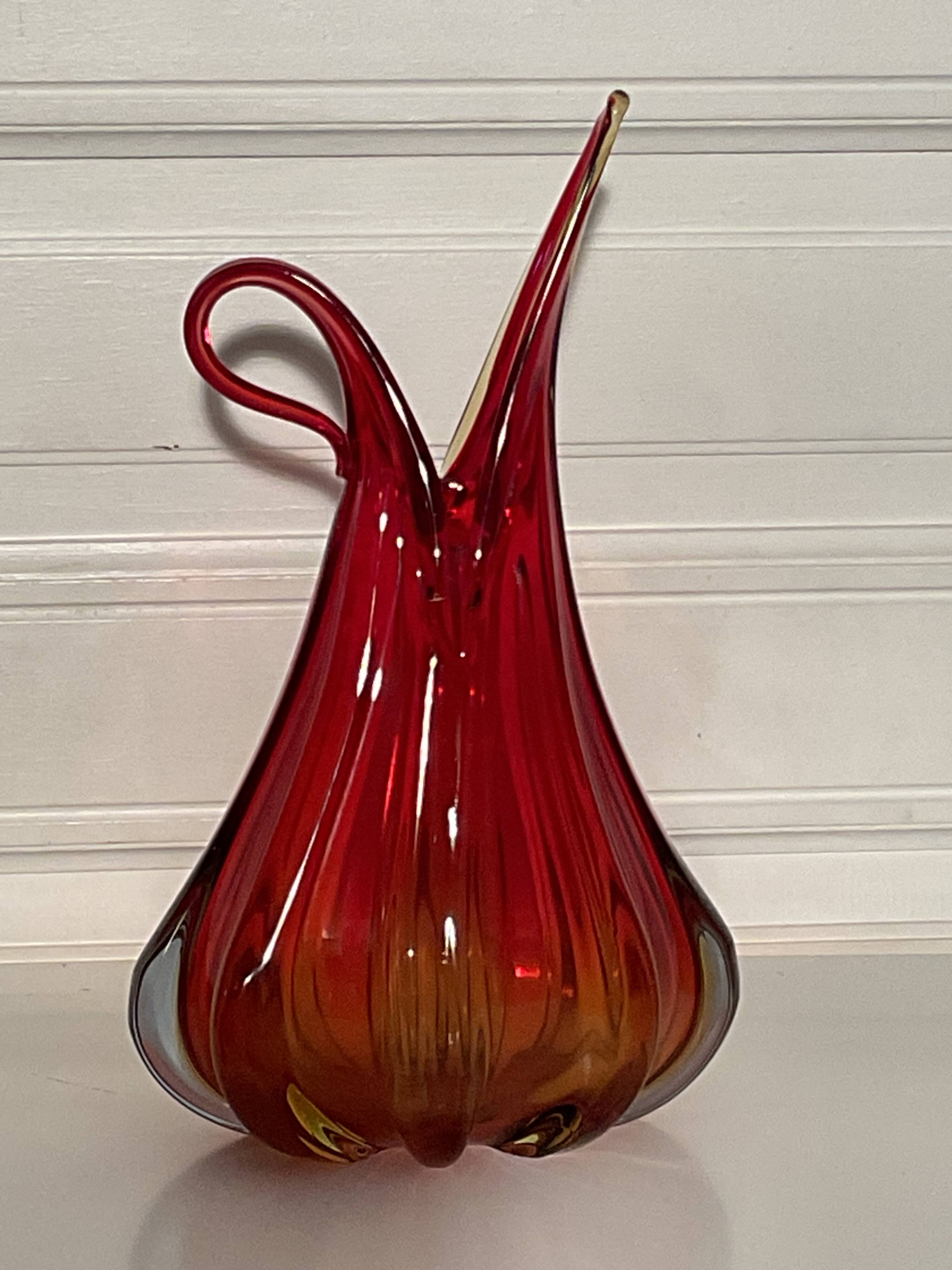 Large 1960 Murano Glass Vase/Pitcher from Barovier & Toso Italy