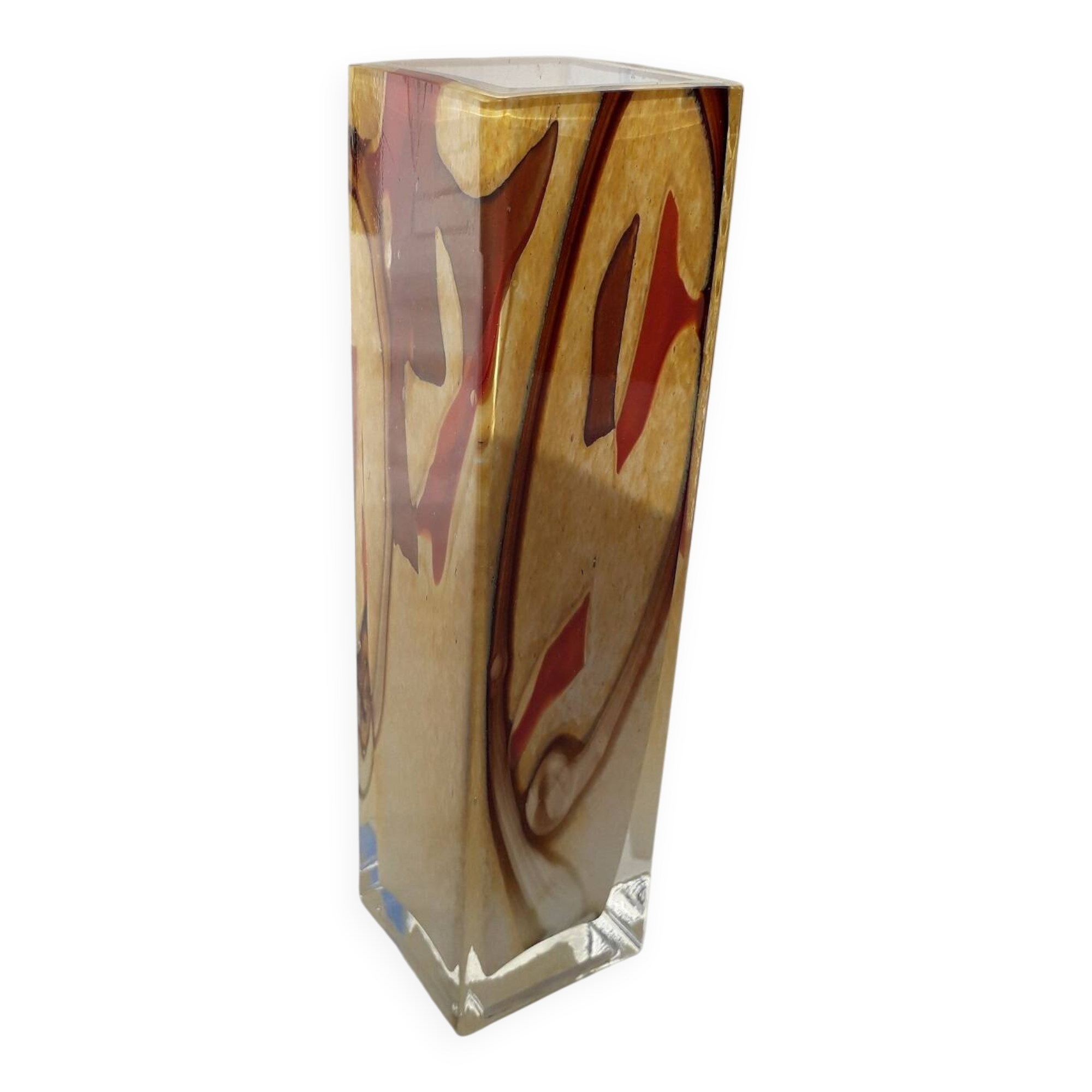 Autumn colored glass vase