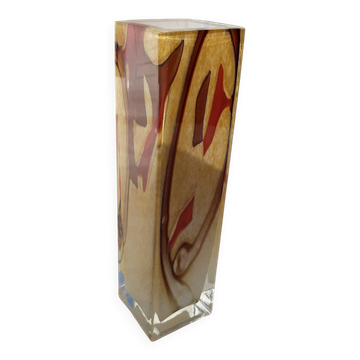 Vase en verre couleurs d'automne