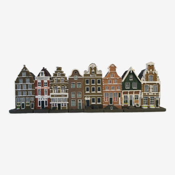 Maisons de canal d'Amsterdam, Pays-Bas, années 90, vintage