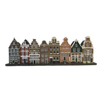 Maisons de canal d'Amsterdam, Pays-Bas, années 90, vintage