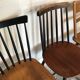 Set of 4 mismatched vintage chairs compass feet