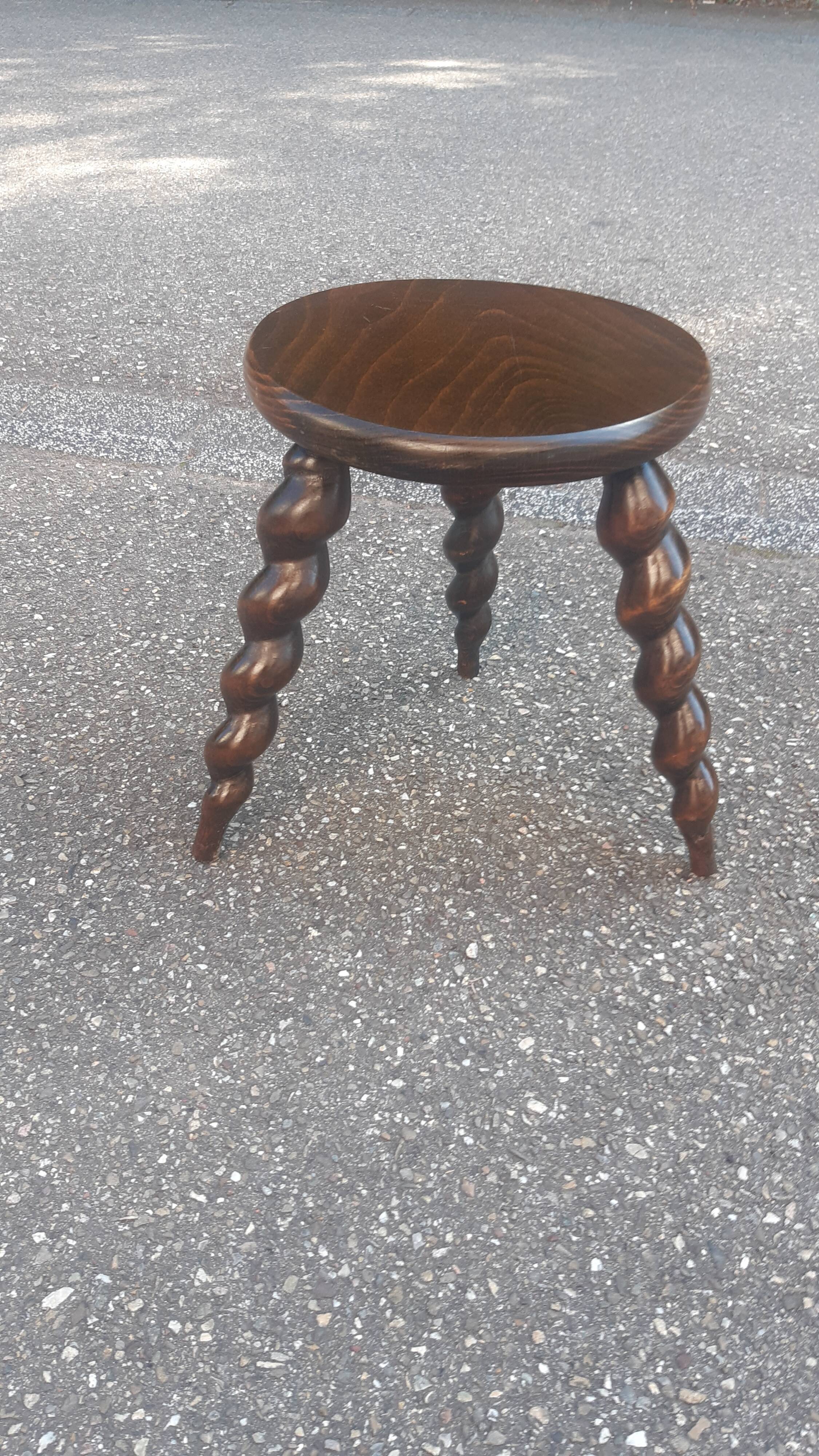 Vintage Twisted Tripod Stool