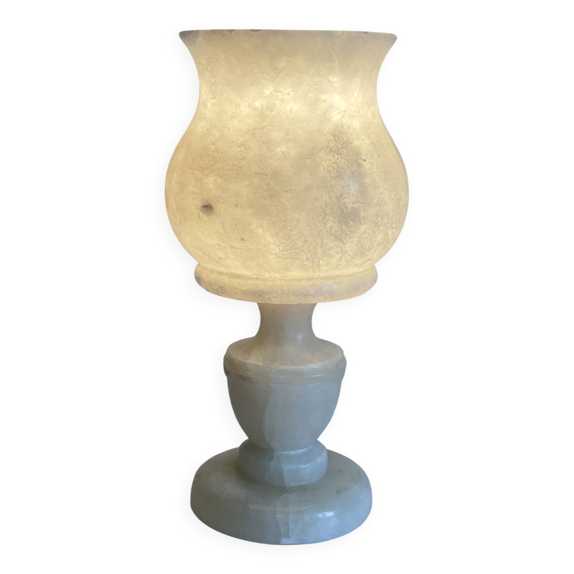 70s Tulip Lamp Alabaster Stone