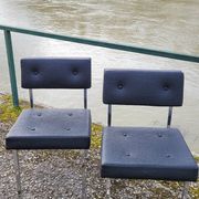 Paire de chaises en skaï design chromé - 1950s