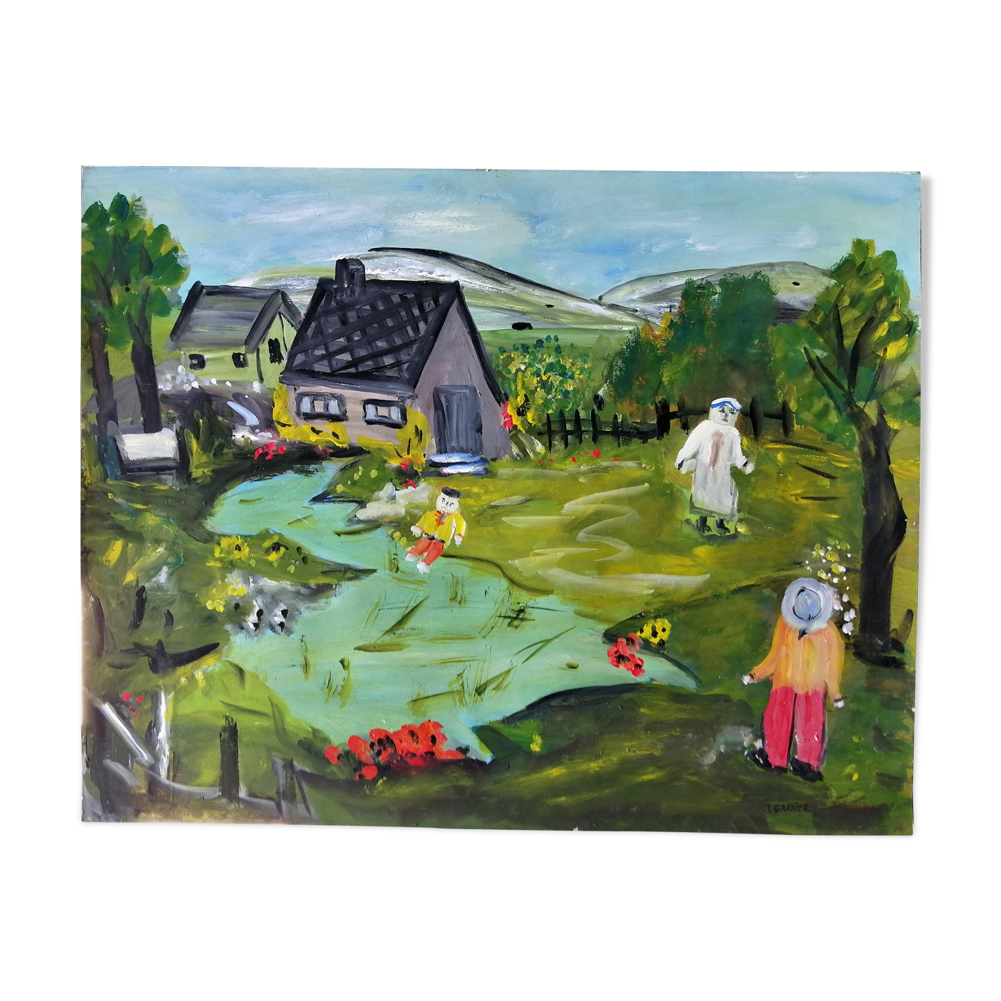 Naive Gouache by Jeanne Garnier 1919