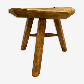 Tabouret rustique bois tripode