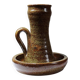 Large hand-held candle holder in handcrafted stoneware in the style of Baudat, La Borne, vintage