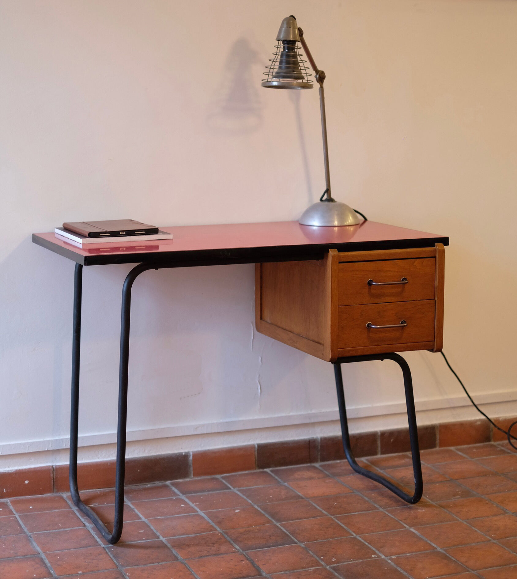 Vintage red formica desk