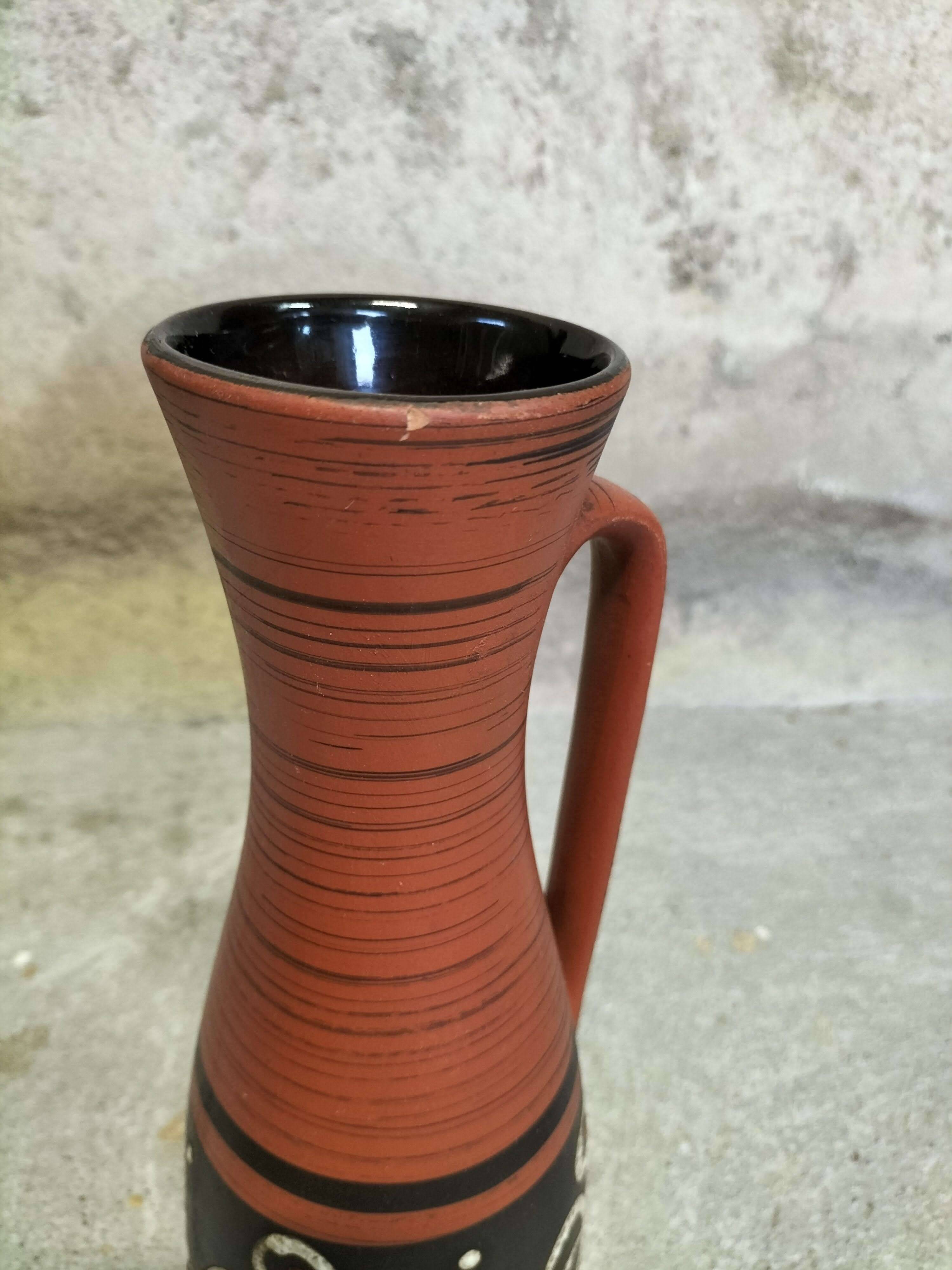 Large West Germany ceramic handled vase