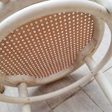 Lot of three Vintage ecru natural cane bistro chairs