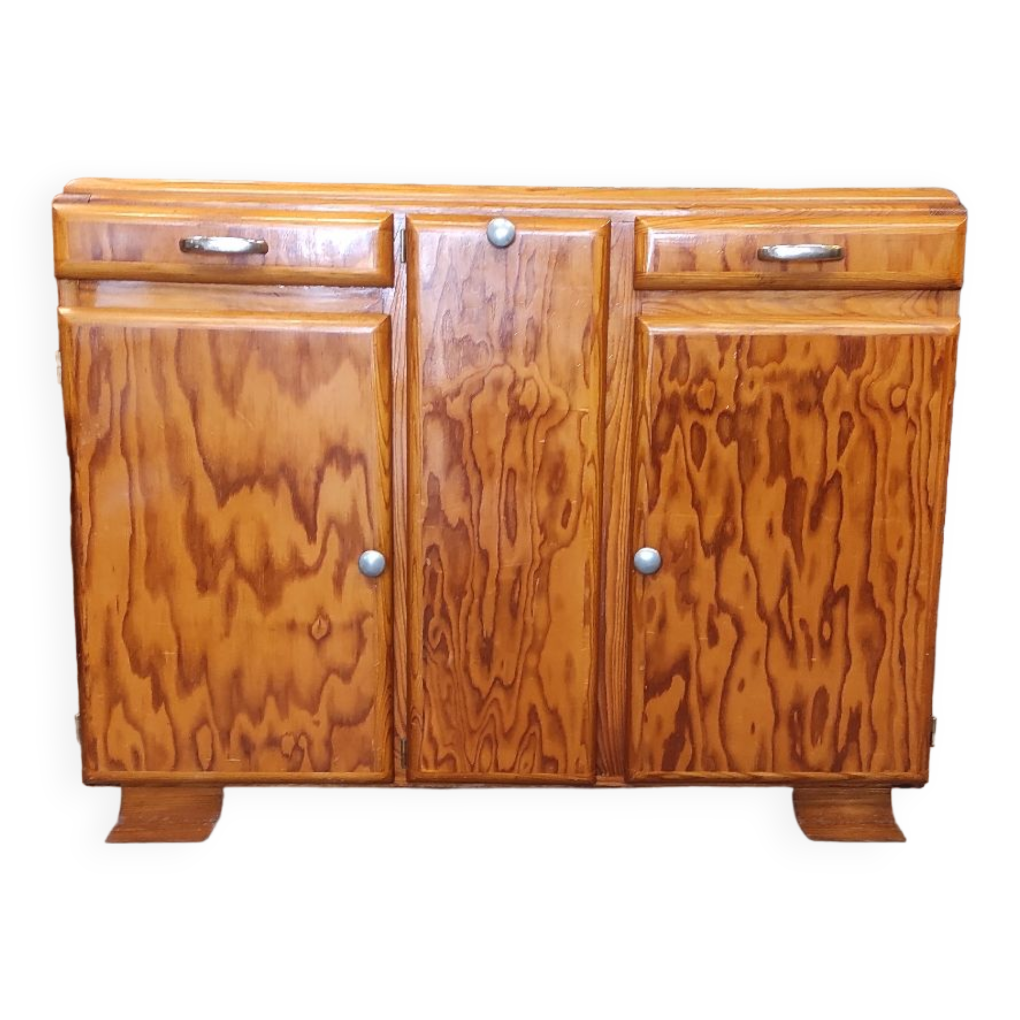 Low vintage Mado style Parisian sideboard 3 doors 2 drawers