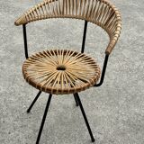 Vintage rattan chair Rohe Noordwolde Netherlands 1960s design