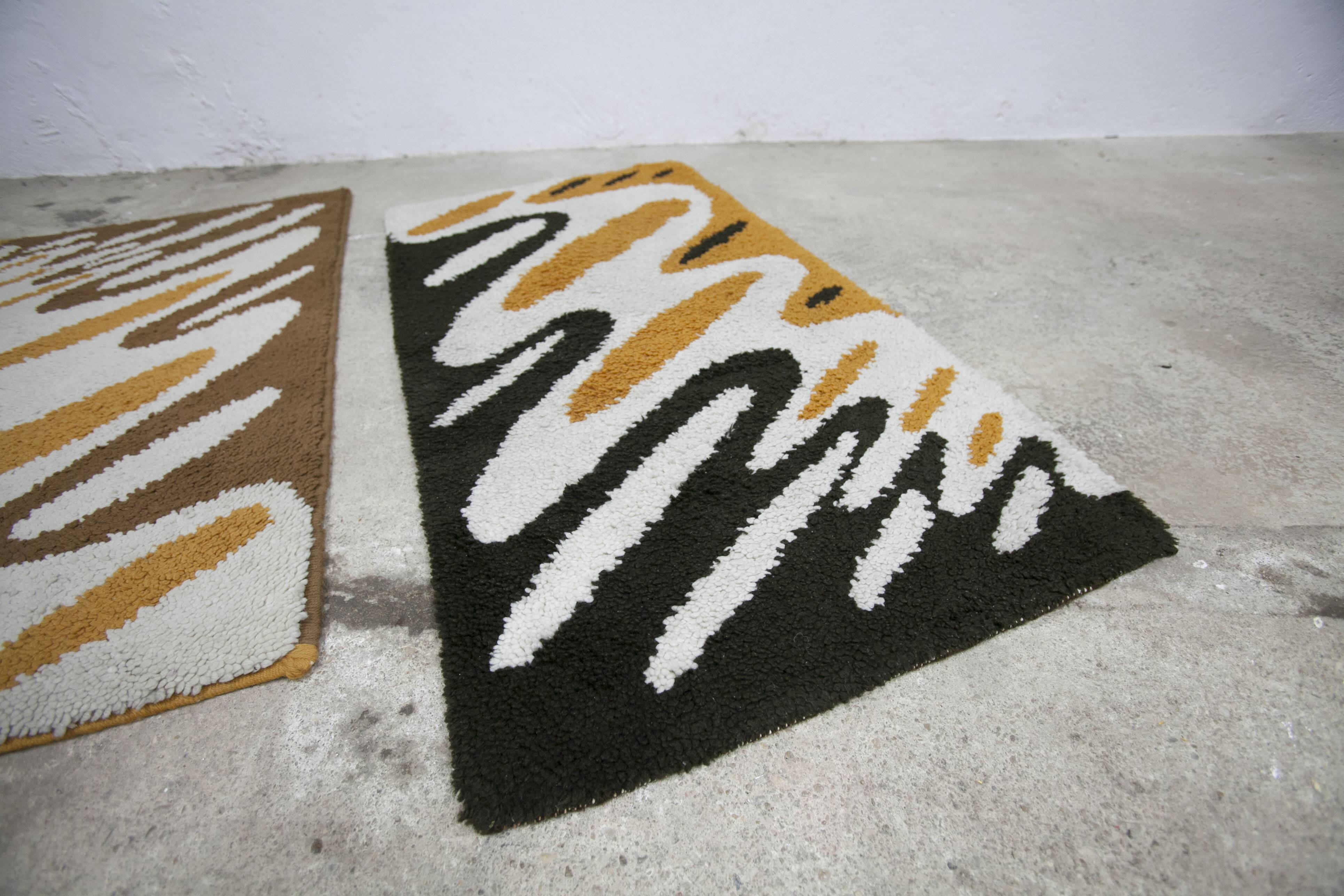 Pair of handmade 1970s wool bedspreads