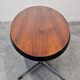 Danish Mid Century Modern oval coffee table with a teak top and chrome legs.
