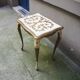Antique Florentine side table in white and gold wood.