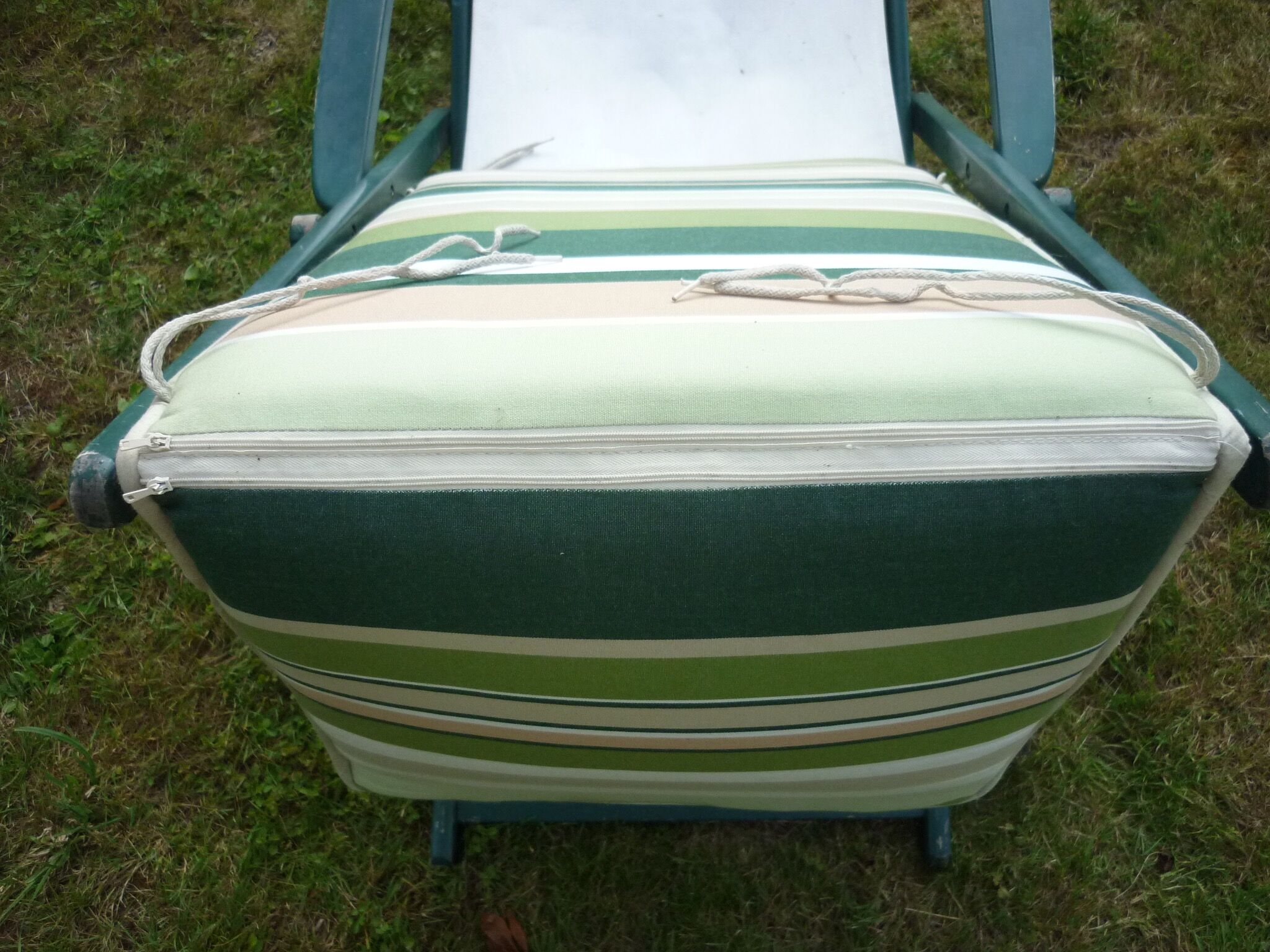 Transat chair fabric and wood folding