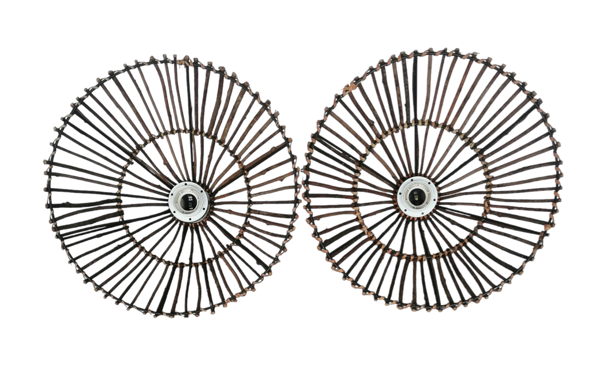 Vintage rattan pendant lamps