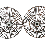 Suspensions en rotin vintage