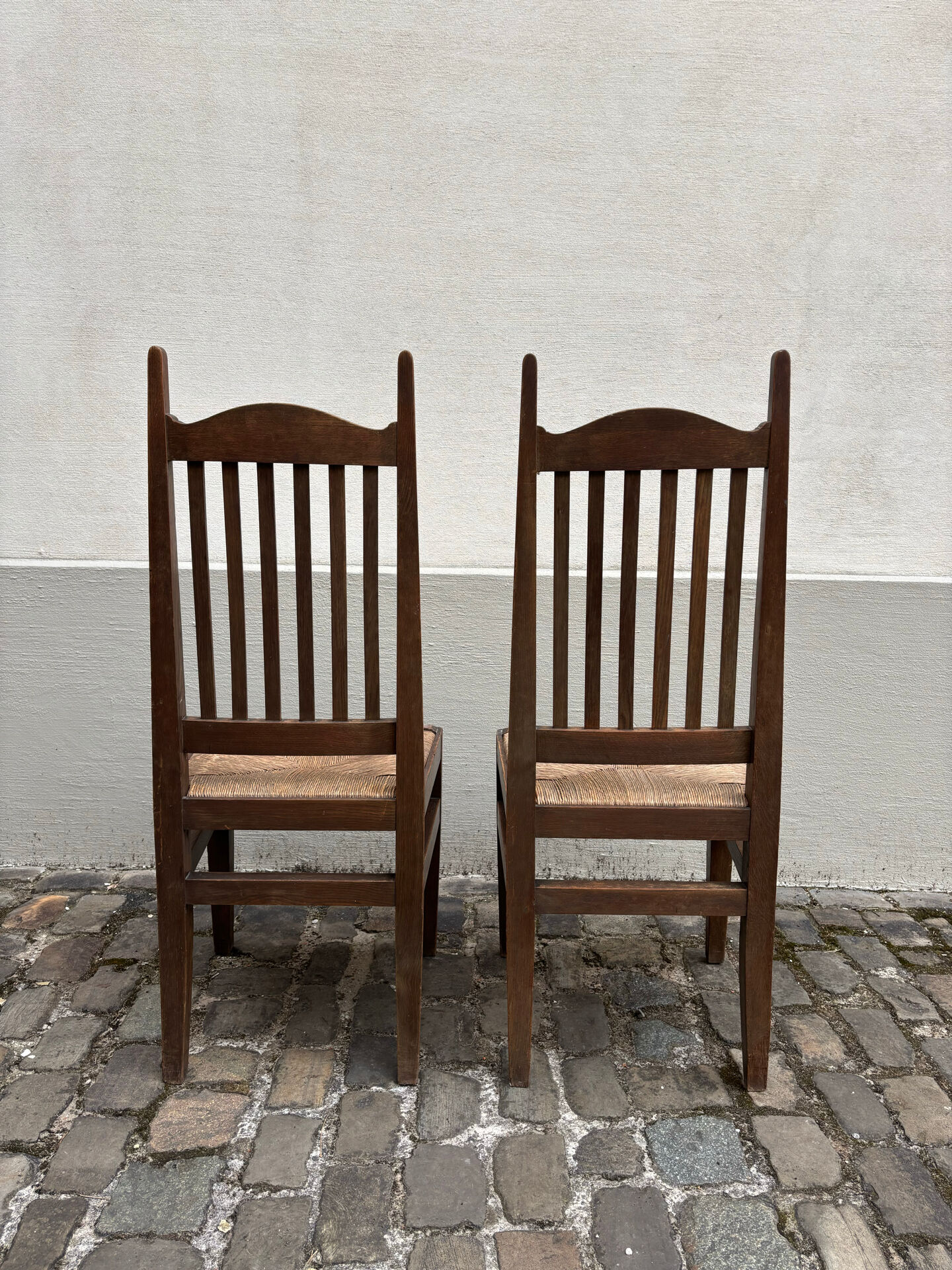 2 chaises en bois art nouveau