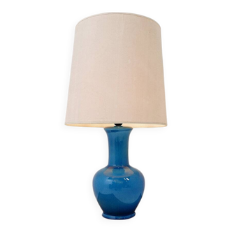 Turquoise ceramic table lamp - 1960s