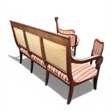 Antique Empire-style salon, 3 pieces. Original upholstery.