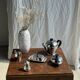 Tea set including teapot, milk jug, sugar bowl and butter dish