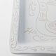 White Ceramic Plate with Etched Rooster Relief – Vintage Mid-Century Square Plate, Jacques Innocenti Style