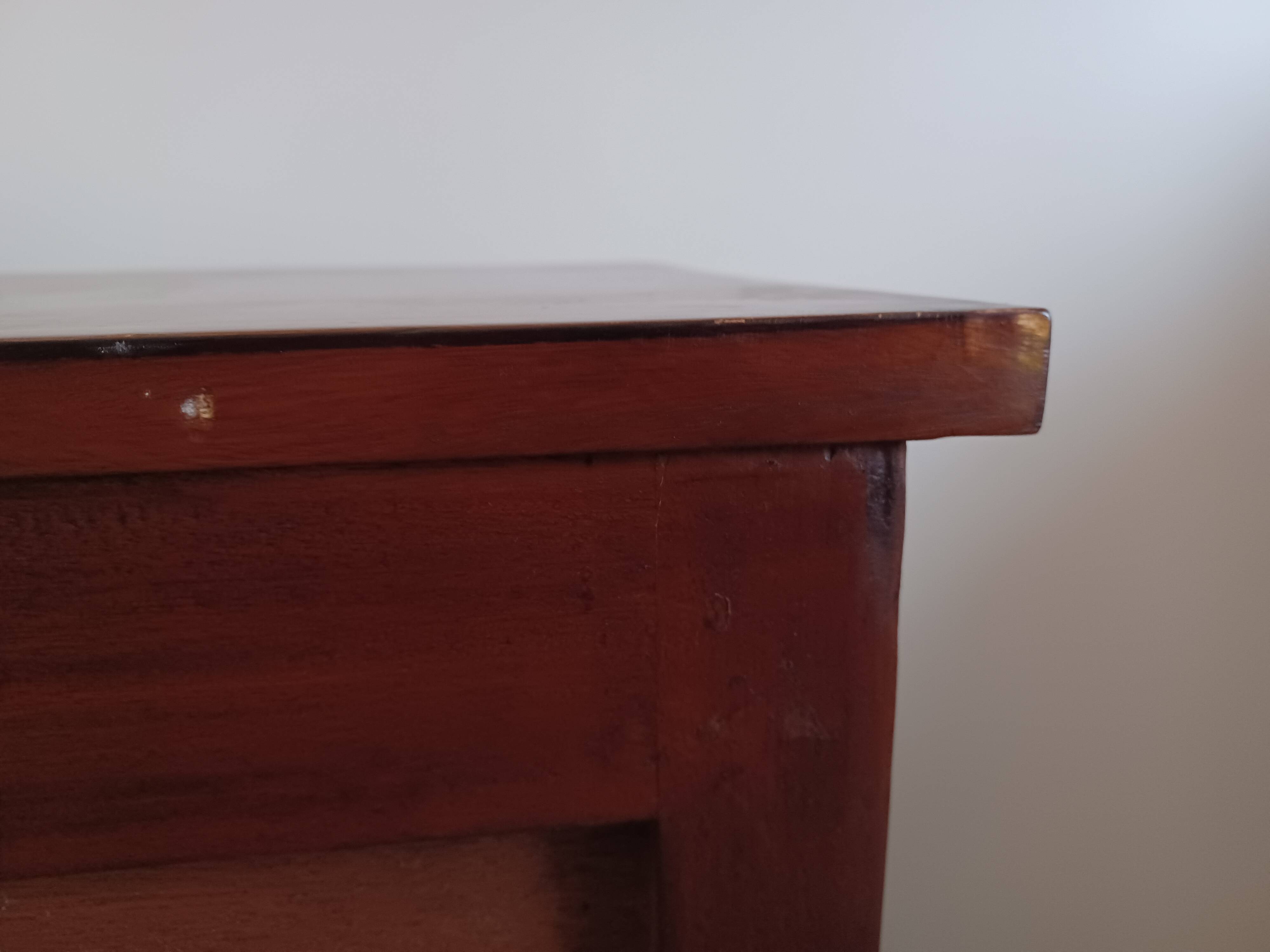 Three-drawer chest of drawers in exotic wood