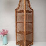 Tall rattan shelf