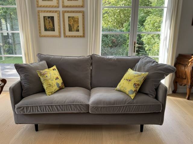 Pair of SITS Julia sofas – Dedar Silver velvet – excellent condition