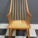 Mid century wooden rocking chair with blue upholstery  1960s
