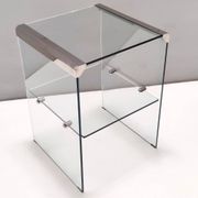 Tempered Glass and Steel Etagere by Gallotti & Radice with a Shelf