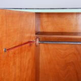 Turquoise Bauhaus three door wardrobe made in 1930s Czechia by Vichr a spol.