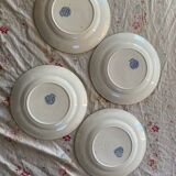 Set of 4 flat ironstone plates by Hippolyte Boulenger
