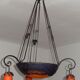 Art Deco Lustre Noverdy France in beaten iron