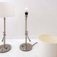 Pair of brushed steel table lamps with adjustable tilt - United Kingdom