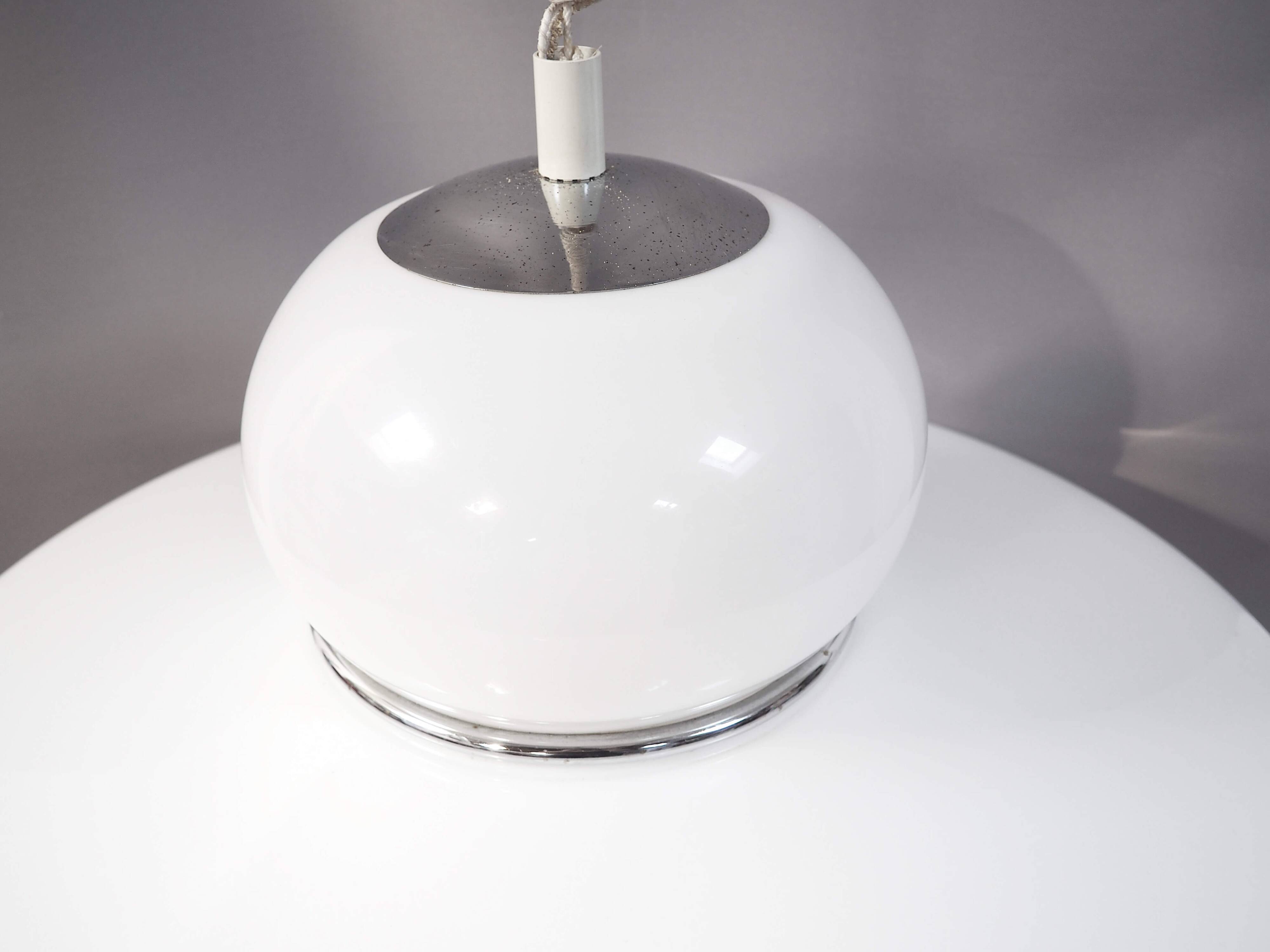 Giant Guzzini plexi and chrome pendant light