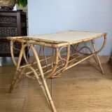 Vintage wicker rattan coffee table from the 1960s/70s (delivery possible)