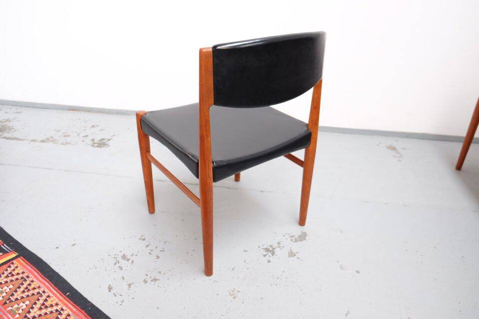 Mid Century Teak Jalk Glostrup Chairs 1960s Retro Vintage (6 pcs)