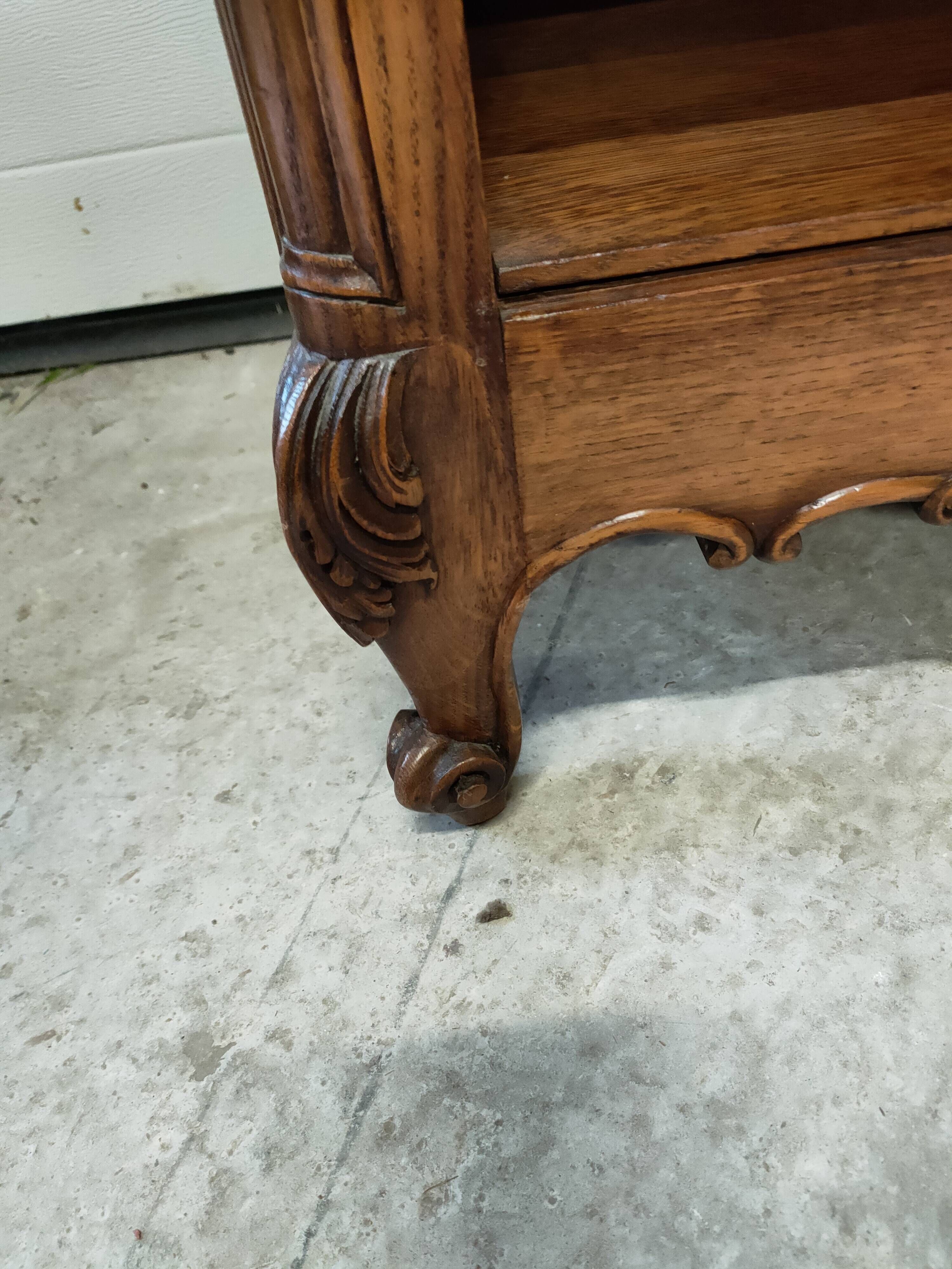 Louis XV style oak display case