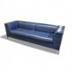 Poltrona Frau set / dark blue leather / Talus / sofa - chairs - / 3 seater / 2 x lounge chair