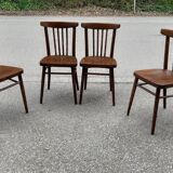 Curved wood bistro chairs edition Ton 1960