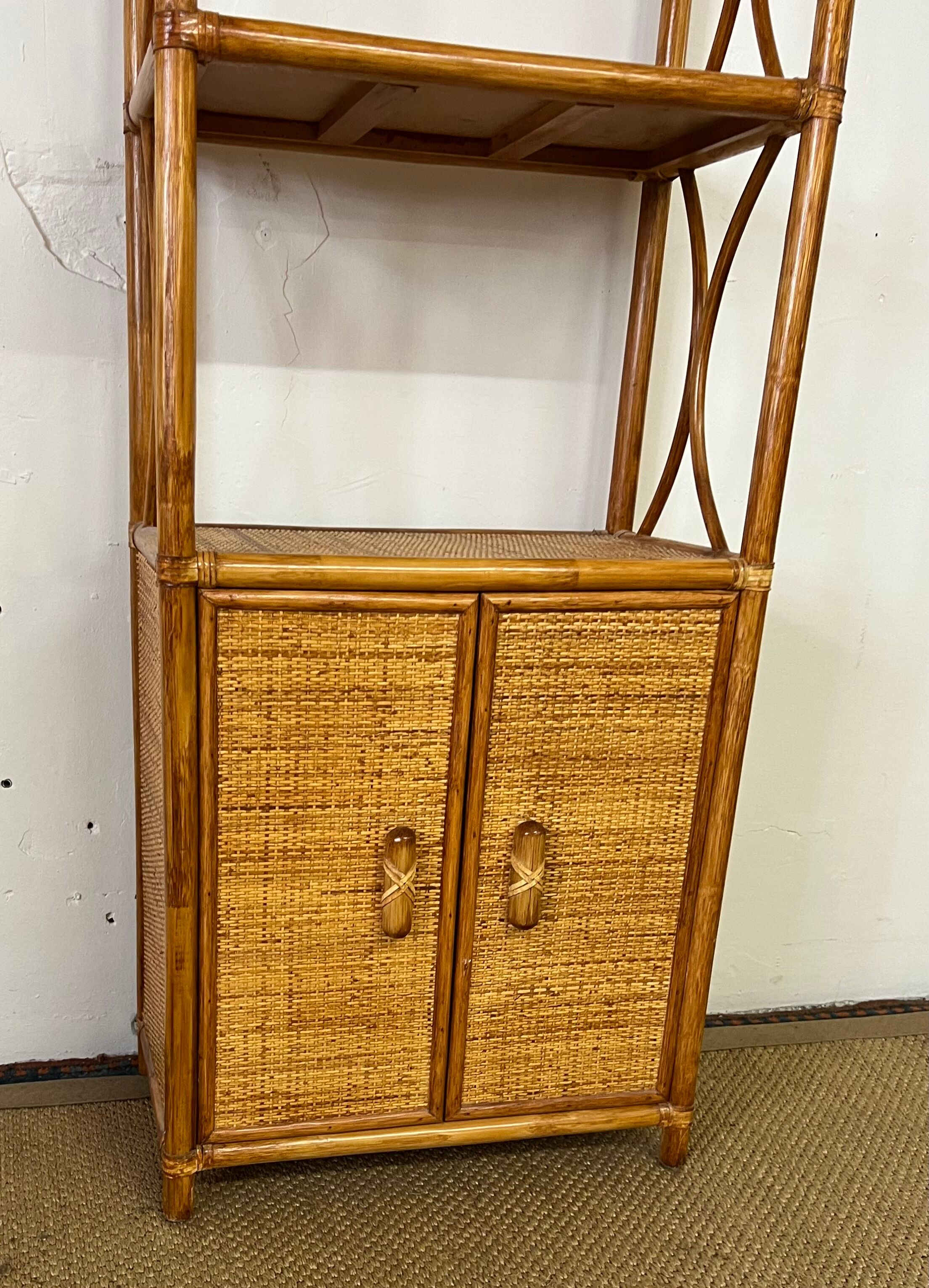Rattan shelf 2 doors