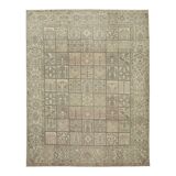 Handmade oriental 1980s 303 cm x 368 cm beige wool carpet