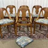 Set of 6 gondola chairs in blond mahogany - 20th century