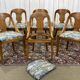 Set of 6 gondola chairs in blond mahogany - 20th century