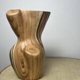 Ceramic vase in wood style by Grandjean Jourdan in Vallauris