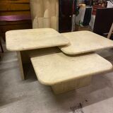 Tables basses gigognes Artelano travertin années 70